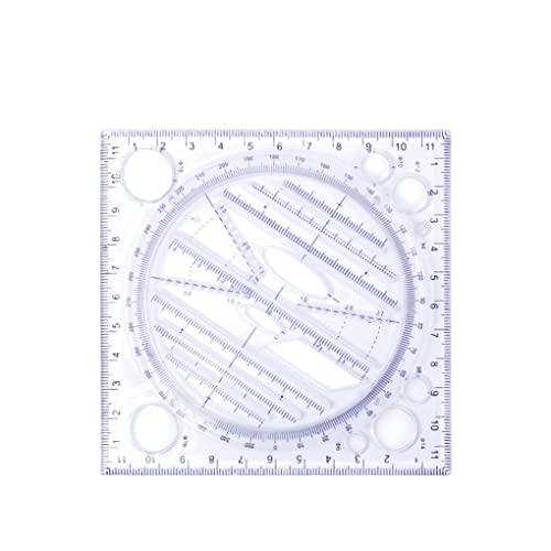Multifunktionales drehbares Lineal Art DIY Crafts Construction Template Messen mit skalierten mathematischen Linealen für Schüler, Blau Multifunktionales drehbares Lineal Art DIY Crafts Construction Template Messen mit skalierten mathematischen Linealen für Schüler, Blau von 22Wenbeseung