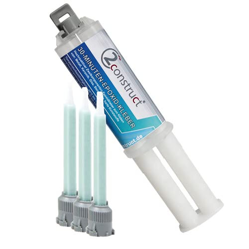 30 Minuten Epoxidharz ConPox-30, 25g, Spritze mit 3 Mischdüsen von 2Construct