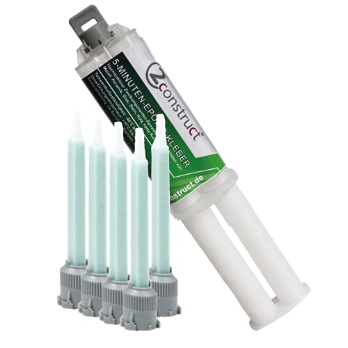 5 Minuten Epoxidharz ConPox-5, 25g, Spritze Mit 5 Mischdüsen von 2Construct