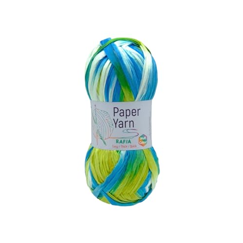 Kraftpapier Garn Bastgarn Weiches Bastelband Garn Polyestergarn zum Häkeln | Bastelband zum Häkeln von Geschenkpapier (Mehrfarbig 01) von 2K Textile