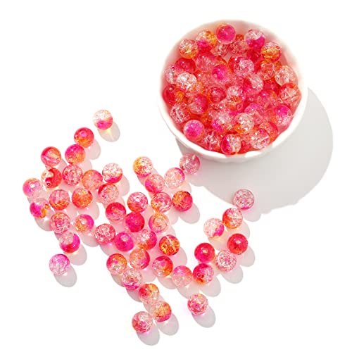 100 Stück 10 mm rote + gelbe glatte Crackle-Perlen Runde Lampwork Acryl Spacer Perlen mit gratis Kristall-Stretchschnur für DIY Schmuckherstellung handgefertigt 100 Stück 10 mm rote + gelbe glatte Crackle-Perlen Runde Lampwork Acryl Spacer Perlen mit gratis Kristall-Stretchschnur für DIY Schmuckherstellung handgefertigt von 2TTFishoo