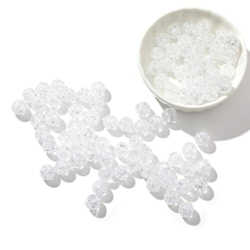100 Stück 10 mm weiße glatte Crackle Perlen Runde Lampwork Acryl Abstandshalter Perlen mit gratis Kristall Stretch Schnur für DIY Schmuckherstellung handgefertigt 100 Stück 10 mm weiße glatte Crackle Perlen Runde Lampwork Acryl Abstandshalter Perlen mit gratis Kristall Stretch Schnur für DIY Schmuckherstellung handgefertigt von 2TTFishoo