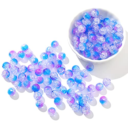100 Stück 8 mm lila + blau glatte Crackle Perlen Runde Lampwork Acryl Spacer Perlen mit gratis Kristall Stretch Schnur für DIY Schmuckherstellung handgefertigt 100 Stück 8 mm lila + blau glatte Crackle Perlen Runde Lampwork Acryl Spacer Perlen mit gratis Kristall Stretch Schnur für DIY Schmuckherstellung handgefertigt von 2TTFishoo