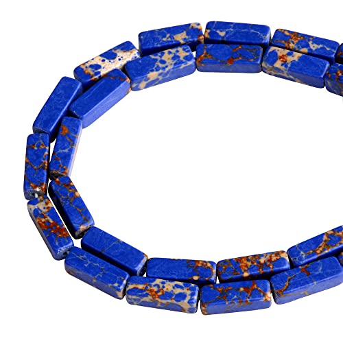 4 x 13 mm Naturstein, dunkelblauer Imperialer Jaspis, rechteckige Säule, Zylinder-Abstandshalter, lose Perlen, Edelstein für DIY-Armbänder, Halsketten, Schmuckherstellung, Strang, 38 cm (28–30 Stück) 4 x 13 mm Naturstein, dunkelblauer Imperialer Jaspis, rechteckige Säule, Zylinder-Abstandshalter, lose Perlen, Edelstein für DIY-Armbänder, Halsketten, Schmuckherstellung, Strang, 38 cm (28–30 Stück) von 2TTFishoo