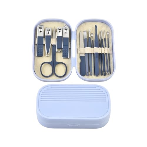 2WFYJNITP Professionelles Nagelknipser-Set, Maniküre-Messer for zu Hause aus Edelstahl, tragbares Nagelknipser-Set, Werkzeug for Trimmen abgestorbener Haut für die Reise(Blue) von 2WFYJNITP