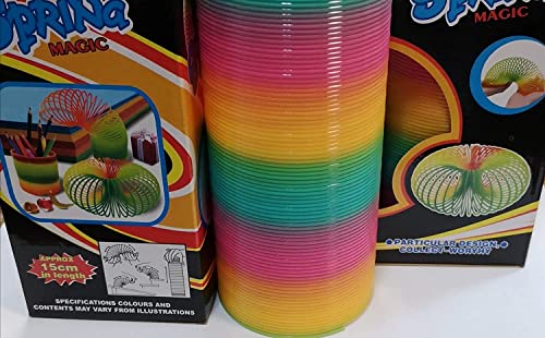 2er Set Regenbogenspirale XL ca. 16x 8 x 8 cm, Springspirale Spirale, Springfeder, Jumbo Treppenläufer von Paul Import von 2er Set