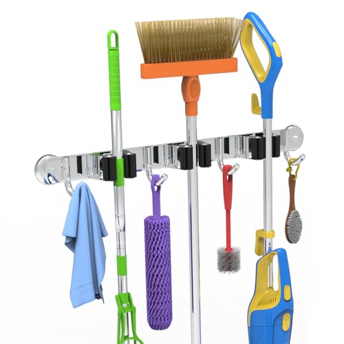 3-H Magnetischer Besenhalter, Besenhalterung Wand, Edelstahl Gerätehalter 3 Halter und 4 Haken, Besen Wandhalterung Gartengerätehalter Gartengeräte Werkzeughalter für Zuhause Garten Balkon (Silber) 3-H Magnetischer Besenhalter, Besenhalterung Wand, Edelstahl Gerätehalter 3 Halter und 4 Haken, Besen Wandhalterung Gartengerätehalter Gartengeräte Werkzeughalter für Zuhause Garten Balkon (Silber) von 3-H
