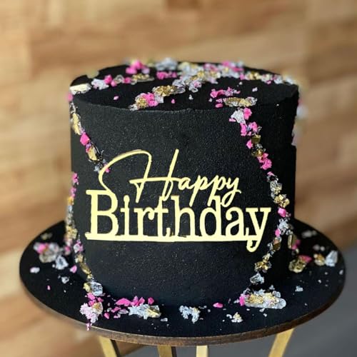 Happy Birthday Acryl-Kuchenaufsatz/Cupcake-Charm-Topper, Party-Dekorationen (Stil 1) von 3 LITTLE DESSERTS