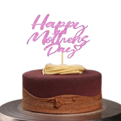 Tortenaufsatz mit Aufschrift "Happy Mother's Day", glitzernd, Karton, Party-Dekoration, Babyrosa Tortenaufsatz mit Aufschrift "Happy Mother's Day", glitzernd, Karton, Party-Dekoration, Babyrosa von 3 LITTLE DESSERTS