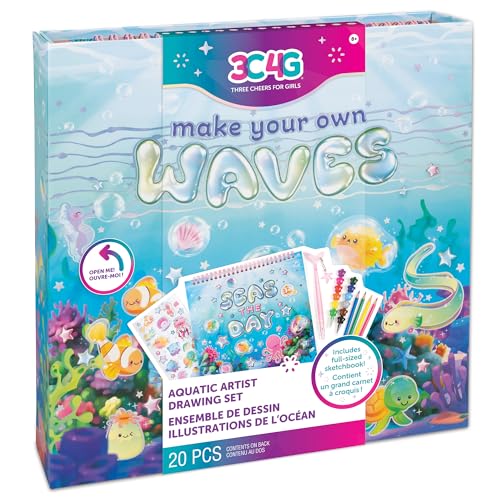 3C4G: Seas The Day! Aquatic Artist Drawing Set – 20-teiliges Set zum Selbermachen von Wellen Ozean-Thema-Set, Magnetverschluss, Skizzenbuch in voller Größe, Mädchen, Kinder ab 8 Jahren 3C4G: Seas The Day! Aquatic Artist Drawing Set – 20-teiliges Set zum Selbermachen von Wellen Ozean-Thema-Set, Magnetverschluss, Skizzenbuch in voller Größe, Mädchen, Kinder ab 8 Jahren von 3C4G