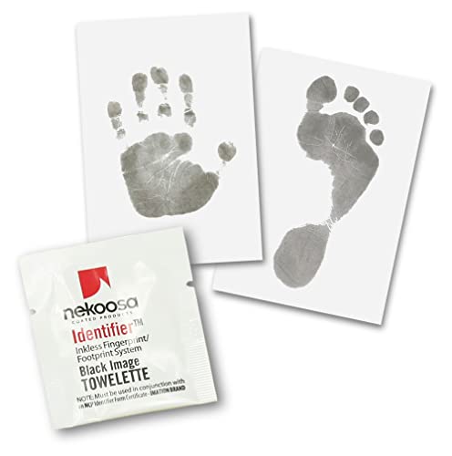 3 Magic Footprint Spezial Sets für Fußabdruck und Handabdruck von Neugeborenen, Babys und Kleinkindern bis hin zu Erwachsenen (3 x Wischtücher / 17 x Spezialpapier) von 3D Hand Design