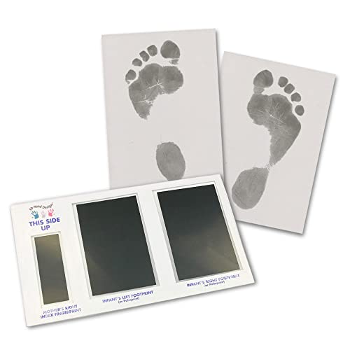 3D Hand Design Set für Fußabdruck | schwarz | für Neugeborene & Babys bis 3 Monate auf jedem Papier | Magic Footprint Standard (Papierfarbe: Grau, bis zu 8 Abdrücke) von 3D Hand Design