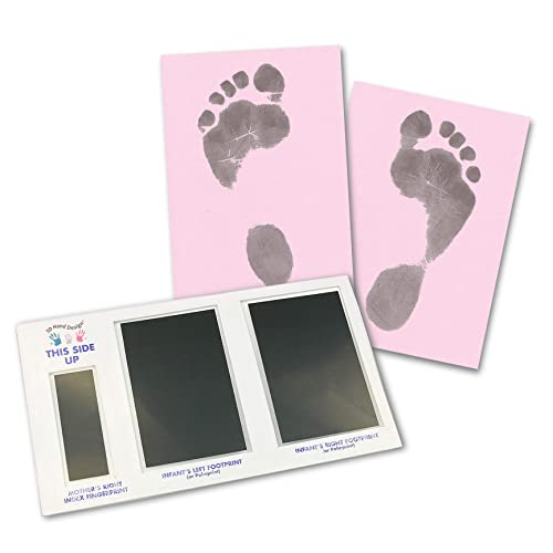 3D Hand Design Set für Fußabdruck | schwarz | für Neugeborene & Babys bis 3 Monate auf jedem Papier | Magic Footprint Standard (Papierfarbe: Rosa, bis zu 8 Abdrücke) von 3D Hand Design