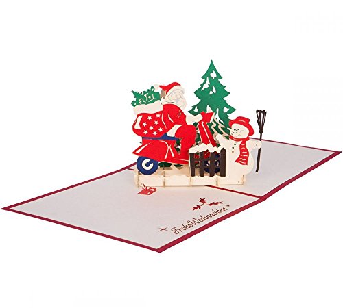 3D KARTE "Cooler Weihnachtsmann" I Pop-Up Karte als Gutschein oder Weihnachtskarte I Klappkarte zu Weihnachten von 3D Kartenwelt