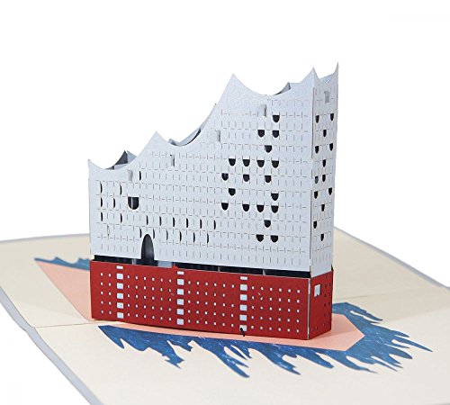 3D KARTE "Elbphilharmonie" I Pop-Up Karte als Gutschein für ein Konzert oder eine Reise nach Hamburg I Klappkarte als Verpackung für Konzertkarten von 3D Kartenwelt