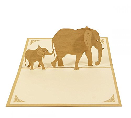 3D KARTE "Elefanten" I Pop-Up Karte als Gutschein, Geldgeschenk, Glückwunschkarte I Klappkarte als Reisegutschein von 3D Kartenwelt