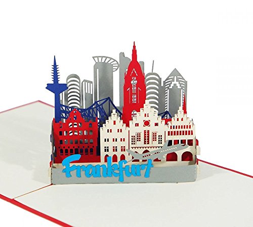 3D KARTE "Frankfurt" I Pop-Up Karte als Reisegutschein, Geburtstagskarte, Geldgeschenk I Klappkarte als Urlaubskarte, Souvenir aus Deutschland von 3D Kartenwelt