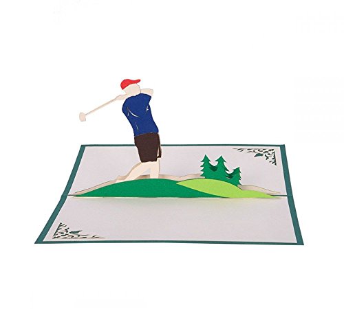 3D KARTE "Golfer" I Pop-Up Karte als Geburtstagskarte, Geldgeschenk I Klappkarte als Grußkarte, Einladungskarte von 3D Kartenwelt