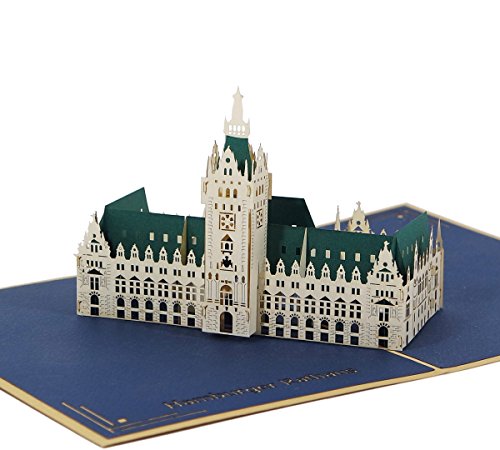 3D KARTE "Hamburger Rathaus" I Pop-Up Karte als Reisegutschein, Urlaubskarte, Geburtstagskarte, Glückwunschkarte I Klappkarte als Andenken aus Hamburg von 3D Kartenwelt