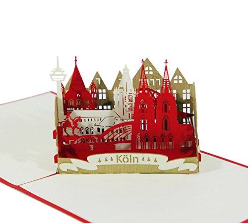 3D KARTE "Köln" I Pop-Up Karte als Reisegutschein, Geldgeschenk, Glückwunschkarte I Klappkarte als Urlaubskarte, Deutschland Souvenir von 3D Kartenwelt