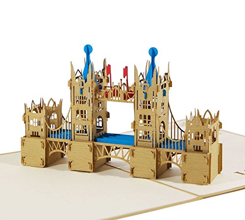 3D KARTE "London Tower Bridge" I Pop-Up Karte als Reisegutschein, Geburtstagskarte, Geldgeschenk, Grußkarte I Klappkarte als Glückwunschkarte, Urlaubskarte, England Souvenir von 3D Kartenwelt