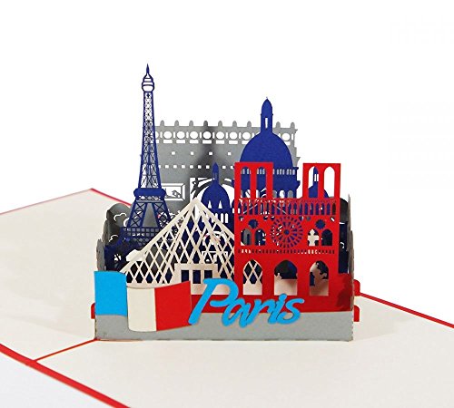 3D KARTE "Paris Skyline" I Pop-Up Karte als Reisegutschein I Frankreich Souvenir/Andenken in einer Klappkarte von 3D Kartenwelt