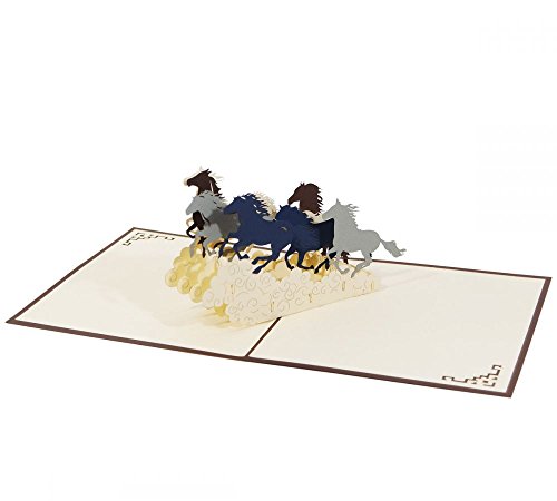 3D KARTE "Pferde" I Pop-Up Karte als Gutschein, Geldgeschenk, Glückwunschkarte I Klappkarte als Geburtstagskarte von 3D Kartenwelt