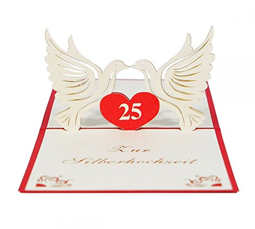 3D KARTE "Silberne Hochzeit" I Pop-Up Karte als Glückwunschkarte, Einladungskarte, Geschenkkarte I Klappkarte zum Hochzeitstag 3D KARTE "Silberne Hochzeit" I Pop-Up Karte als Glückwunschkarte, Einladungskarte, Geschenkkarte I Klappkarte zum Hochzeitstag von 3D Kartenwelt