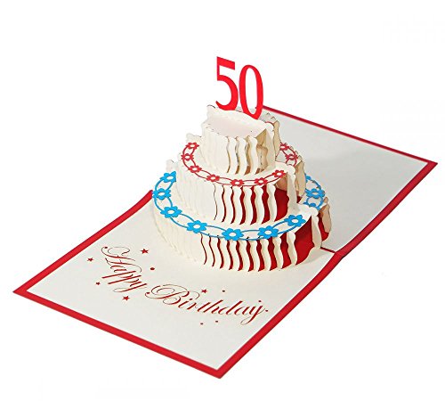 3D KARTE "Zum 50. Geburtstag" I Pop-Up Karte als Geburtstagskarte I Klappkarte als Geldgeschenk, Glückwunschkarte, Geschenk von 3D Kartenwelt