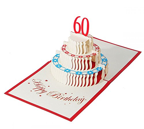 3D KARTE "Zum 60. Geburtstag" I Pop-Up Karte als Geburtstagskarte I Klappkarte als Geldgeschenk, Glückwunschkarte, Geschenk von 3D Kartenwelt