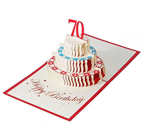 3D KARTE "Zum 70. Geburtstag" I Pop-Up Karte als Geburtstagskarte I Klappkarte als Geldgeschenk, Glückwunschkarte, Geschenk von 3D Kartenwelt
