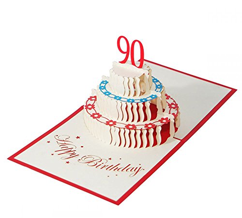 3D KARTE "Zum 90. Geburtstag" I Pop-Up Karte als Geburtstagskarte I Klappkarte als Geldgeschenk, Glückwunschkarte, Geschenk von 3D Kartenwelt