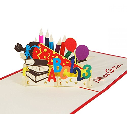 Einschulung - Klappkarte / 3D Pop-Up Karte - Grußkarte zum Schulanfang, Glückwunschkarte mit Schultüte Einschulung - Klappkarte / 3D Pop-Up Karte - Grußkarte zum Schulanfang, Glückwunschkarte mit Schultüte von 3D Kartenwelt