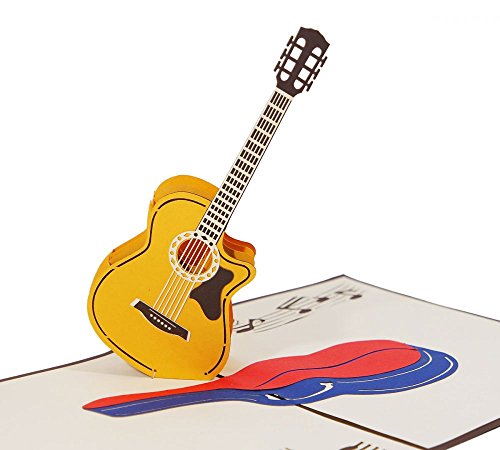 Gitarre - Klappkarte / 3D Pop-Up Karte - Geburtstagskarte, Grußkarte, Glückwunschkarte, Einladungskarte, Gutschein-Karte für Musiker Gitarre - Klappkarte / 3D Pop-Up Karte - Geburtstagskarte, Grußkarte, Glückwunschkarte, Einladungskarte, Gutschein-Karte für Musiker von 3D Kartenwelt