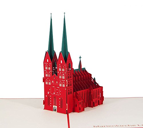 Marienkirche Lübeck - 3D Karte/Pop-Up/Klappkarte - Reise-Gutschein, Grußkarte, Geburtstagskarte, Glückwunschkarte, Urlaubskarte, Andenken, Souvenir von 3D Kartenwelt