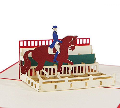 Reiterin - Klappkarte / 3D Pop-Up Karte - Geburtstagskarte, Grußkarte, Geldgeschenk, Glückwunschkarte, Gutschein-Karte für Reiter Reiterin - Klappkarte / 3D Pop-Up Karte - Geburtstagskarte, Grußkarte, Geldgeschenk, Glückwunschkarte, Gutschein-Karte für Reiter von 3D Kartenwelt