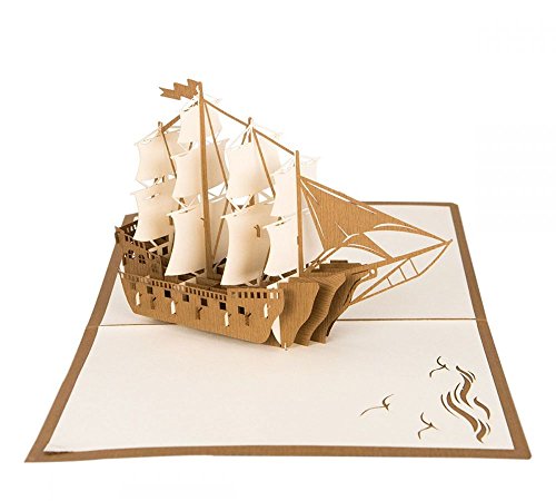 Segelschiff - 3D Karte/Pop-Up Karte - Segelboot als Klappkarte von 3D Kartenwelt