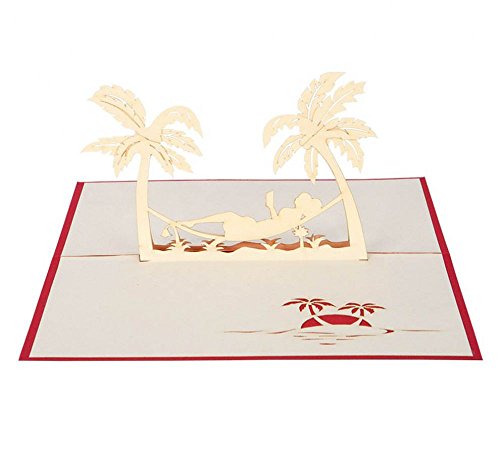 Urlaub - Klappkarte / 3D Pop-Up Karte - Hängematte zwischen Palmen - Reise-Gutschein, Urlaubskarte, Geschenkkarte, Grußkarte zum Ruhestand Urlaub - Klappkarte / 3D Pop-Up Karte - Hängematte zwischen Palmen - Reise-Gutschein, Urlaubskarte, Geschenkkarte, Grußkarte zum Ruhestand von 3D Kartenwelt