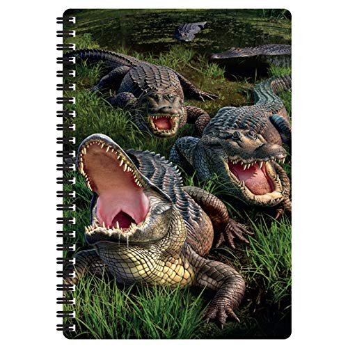 3D LiveLife A5 Notizbuch - Gator Moor von Deluxebase. 80-seitiges 3D-Alligator-Notizbuch. Schul- oder Büromaterial mit Kunstwerken, von renommierten Künstler Jerry LoFaro lizenziert von Deluxebase