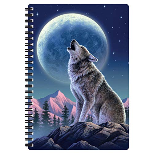 3D LiveLife A5 Notizbuch - Mondscheinsonate von Deluxebase. 80-seitiges 3D-Wolf-Notizbuch. Schul- oder Büromaterial mit Kunstwerken, von renommierten Künstler Jerry LoFaro lizenziert von 3D LiveLife
