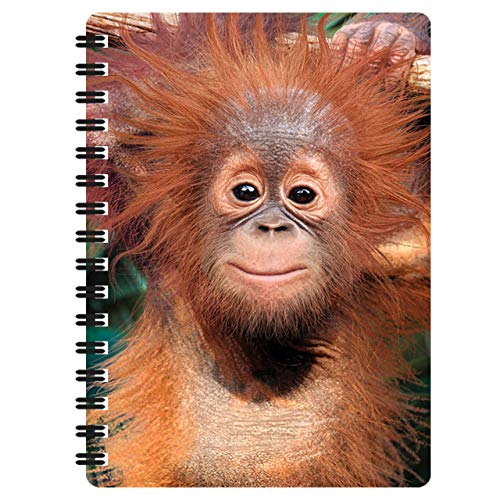 3D LiveLife Jotter - Baby Orang-Utan von Deluxebase. Linsenförmiges 3D Monkey A6 Spiralblock. Ein liniertes Notizbuch mit Kunstwerken, die vom bekannten Künstler David Penfound lizenziert wurden 3D LiveLife Jotter - Baby Orang-Utan von Deluxebase. Linsenförmiges 3D Monkey A6 Spiralblock. Ein liniertes Notizbuch mit Kunstwerken, die vom bekannten Künstler David Penfound lizenziert wurden von 3D LiveLife