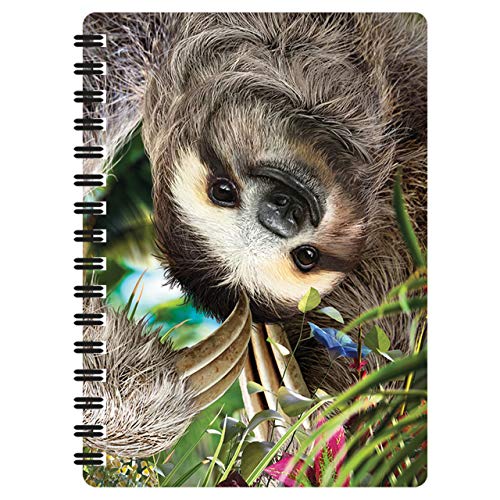 3D LiveLife Jotter - Herumhängen von Deluxebase. Linsenförmigeses 3D-Faultier A6 Spiral-Notizbuch. Liniertes Notizbuch mit Kunstwerken, die vom bekannten Künstler David Penfound lizenziert wurden von 3D LiveLife