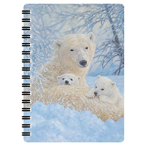 3D LiveLife Jotter - Nördliche Familie von Deluxebase. Linsenförmiges 3D Eisbär A6 Spiral-Notizbuch. Ein liniertes Notizbuch mit Kunstwerken, lizenziert von der bekannten Künstlerin Beth Hoselton von 3D LiveLife