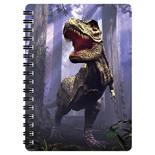 3D LiveLife Jotter - T-Rex-Szene von Deluxebase. Linsenförmiges 3D Dinosaurier A6 Spiral-Notizbuch. Lliniertes Notizbuch mit Kunstwerken die vom bekannten Künstler David Penfound lizenziert wurden von 3D LiveLife