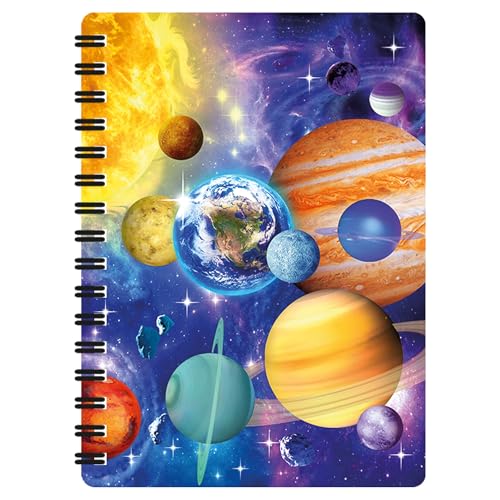 3D LiveLife Jotter - Weltraum-Odyssee von Deluxebase. Lentikuläre 3D-Astronomie A6 Spiralblock. Ein liniertes Notizbuch mit Kunstwerken, die vom bekannten Künstler Michael Searle lizenziert wurden von 3D LiveLife