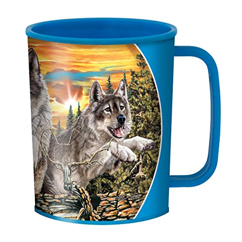 3D LiveLife Trinkbecher - Springende Wölfe von DeluxeBase. 3D Linsenförmige Wolf Plastikbecher. 300ml Becher für Kinder mit Original Kunstwerk, lizenziert von bekannt Künstler, Steven Michael Gardner von 3D LiveLife