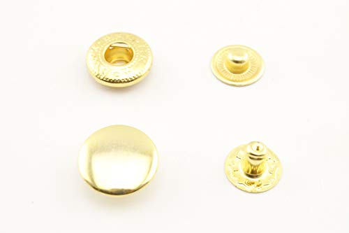 15 mm Eisen-Druckknöpfe Druckknopf Zange zum Nähen für Leder Handwerk Kleidung Anti Bronze und Gold zur Auswahl. goldfarben 15 mm von 3DANCraftit