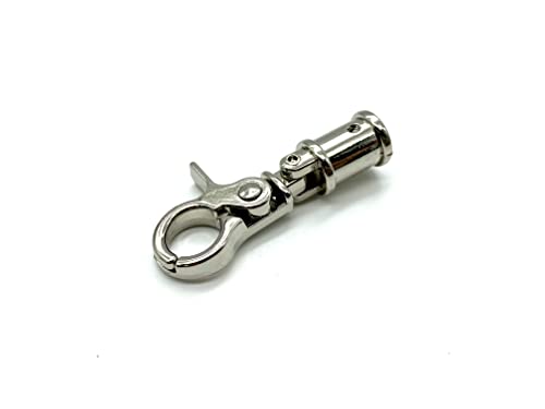 3dancraftit Strapazierfähige Zinklegierung Quaste Schlüsselanhänger Seil Schnur Endkappen Stopper mit Trigger Haken Verschluss für Tasche Geldbörse Griffe 1/4 Zoll / 6,5 mm Nickel T251A von 3DANCraftit