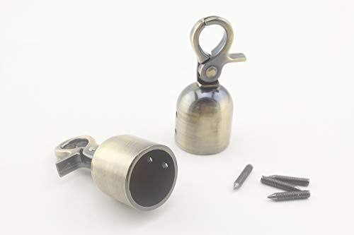 AC57 Anti-Bronze, 1,8 cm, Zinklegierung, Seilende, Schnapphaken, Kordelstopper mit Haken für Absperrseil, Seil und Kordel, Seilbeschläge, 4 Stück pro Los, von 3DANCraftit