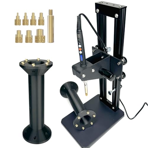 Vertikale Wärmepresse, Werkzeug (Einsteckhöhe 210 mm) mit Heatset-Spitzen, M2-M8, fügen Sie metrische Rändelmuttern aus Messing für Gewindeeinsätze für Kunststoff- und 3D-Druckkomponenten hinzu von 3DZWMAN
